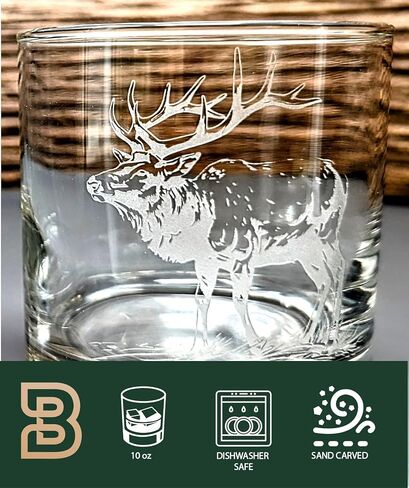 Badger N Bow Elk Wildlife Sand Glasse Classes مجموعة من 2 in Kuwait
