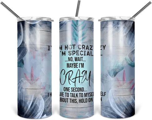 Sarcastic Funny Tumbler with Straw Lid for Women Coworkers Gift 20 oz Travel Drink Cup (Not Crazy) in Saudi Arabia