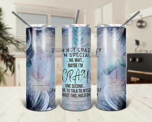 Sarcastic Funny Tumbler with Straw Lid for Women Coworkers Gift 20 oz Travel Drink Cup (Not Crazy) in Saudi Arabia
