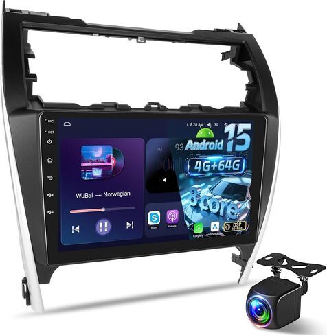 [8 Core 4+64] Android 13 Car Stereo for Toyota Camry 2012 2013 2014-10 inch IPS Touchscreen Radio with Carplay & Android Auto - 4G SIM Card/DSP 32EQ / FM AM RDS/Bluetooth 5.1 + AHD Backup Camera in Saudi Arabia