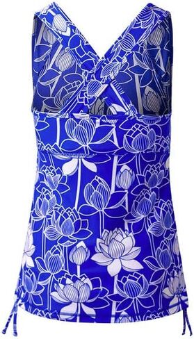 UV SKINZ Swim Tankini for Women - UPF 50+ Sun Protection, Modest Swim Tank Top, Swimsuit Top, Tankini Top with Bra Support - Mykonos Sea Glass - M in Kuwait
