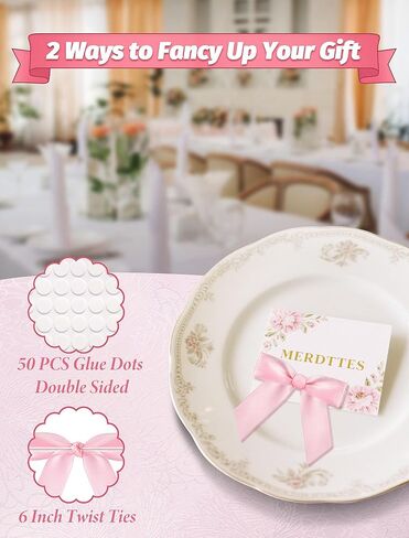 50pcs Mini Pink Bows 2.75 inch satin satin twist أقواس Tipt Toip لأغليف الهدايا ، عيد ميلاد ، ذكرى الذكرى السنوية والتخرج in Kuwait