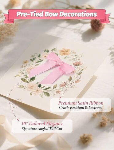 50pcs Mini Pink Bows 2.75 inch satin satin twist أقواس Tipt Toip لأغليف الهدايا ، عيد ميلاد ، ذكرى الذكرى السنوية والتخرج in Kuwait