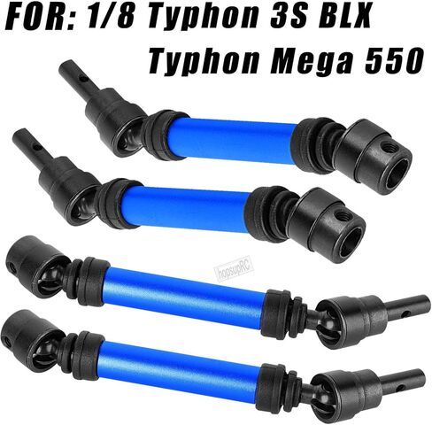 RC Drive Shafts Upgrades Part for 1/8 Typhon 3S BLX,Typhon Mega 550,RC #45 Steel CVD,Harden Front Rear Driveshaft Axles Hops up(4PCS),Pink in Saudi Arabia