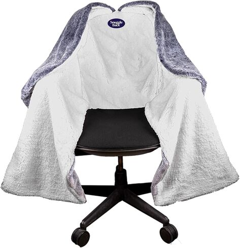 The Original Office Chair Blanket by SnuggleBack; Cozy Comfy Office Desk Chair Wrap Attaches for Convenient Heat and Hands-Free. Stay Warm In The Winter or Summer. Black Faux Fur with Sherpa Fleece in Saudi Arabia