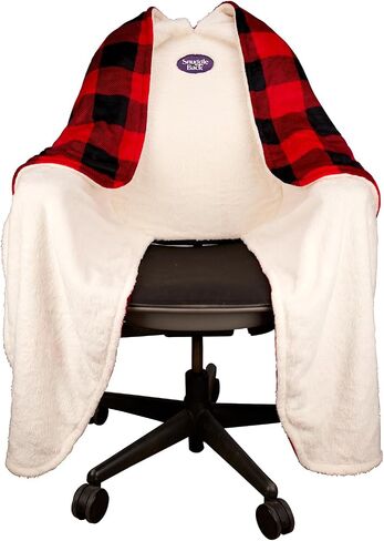 The Original Office Chair Blanket by SnuggleBack; Cozy Comfy Office Desk Chair Wrap Attaches for Convenient Heat and Hands-Free. Stay Warm In The Winter or Summer. Black Faux Fur with Sherpa Fleece in Saudi Arabia