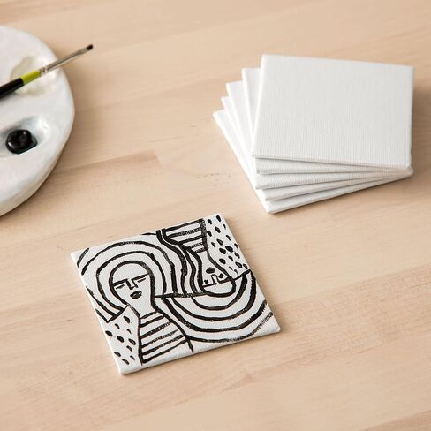 3" x 3" Black Mini Canvas Panels by Artist's Loft Necessities - Archival Quality and Acid Free Cotton Canvas for Acrylic and Oil Paints - 6 Pack in Saudi Arabia