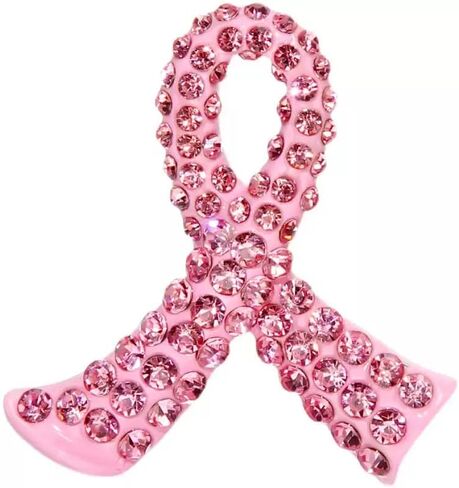 Awareness Red Ribbon Rhinestone Crystal Lapel Pins for HIV/AIDS/Addiction 3.2*3.4cm in Saudi Arabia