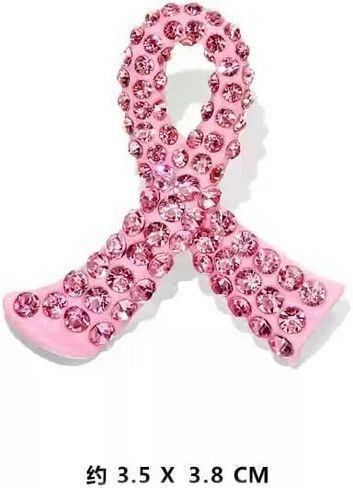 Awareness Red Ribbon Rhinestone Crystal Lapel Pins for HIV/AIDS/Addiction 3.2*3.4cm in Saudi Arabia