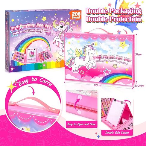 تشمل الإمدادات الفنية ، وفنون الفنون الفنية والحرف للأطفال من العمر 4-6 6-8 8-12 مع Trifold Easel ، وسادات رسم ، باستيل الزيت ، تلوين ، أقلام الرصاص ، رسمت من 3 إلى 12 عامًا فتيان ( in Kuwait