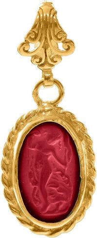 Aphrodite Goddess Signet Intaglio قلادة 24K Gold Vermeil 925 Sterling Silver Rope Twist Twist قلادة قلادة فضية مصنوعة يدويًا. in Kuwait