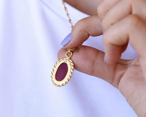 Aphrodite Goddess Signet Intaglio قلادة 24K Gold Vermeil 925 Sterling Silver Rope Twist Twist قلادة قلادة فضية مصنوعة يدويًا. in Kuwait
