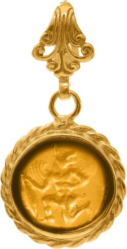 Aphrodite Goddess Signet Intaglio قلادة 24K Gold Vermeil 925 Sterling Silver Rope Twist Twist قلادة قلادة فضية مصنوعة يدويًا. in Saudi Arabia