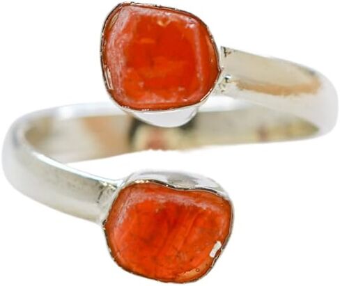 Adjustable Carnelian Gemstone Ring, 18K Gold or Silver Plated Brass (Gold-Plated) in Saudi Arabia