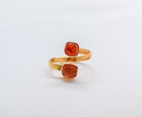 خاتم الأحجار الكريمة القابلة للتعديل Carnelian ، والنحاس الذهب أو الفضة المطلي بالفضة (مطلي بالذهب) in Kuwait