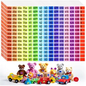 2250 Pcs Garage Sale Stickers, Yard Sale Price Stickers, Price Tag Labels Stickers for Yard Sale Supplies, Garage Sale Supplies, 1/2" X 3/4" Removable Pricing Labels