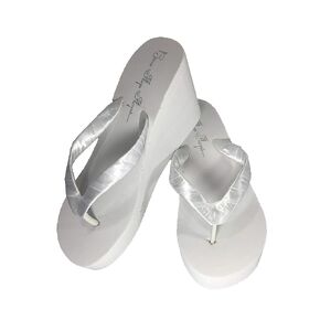 Plain White or Ivory High 3.5 inch Flip Flops or 2 Inch