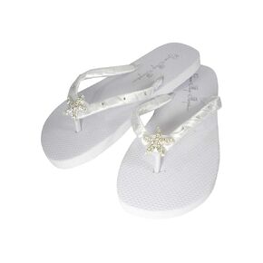 Beach Wedding Flip Flops with Starfish Crystal Rhinestones