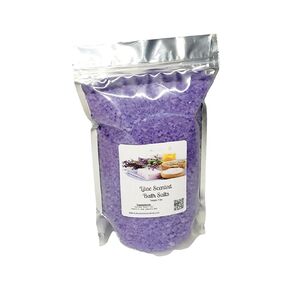 Bath Salts | 4lb Bag (64 oz.) | Lilac Scent | Epsom Salt | Sea Salt | Bathing | Body Care | Beauty | Relaxation | Spa | Pedicure | Manicure