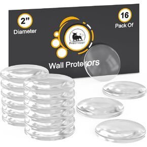 Door Stoppers for Wall 2" (8 Pieces) - Self Adhesive & Discreet Door Knob Wall Protector - Quiet Door Bumper with Strong Back Adhesive - Rubber Door Stops - Shock Absorbent Door Handle Stopper