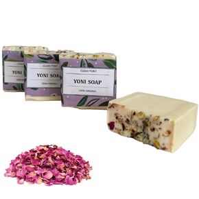 3 PCS Yoni Soap Bars for Women, Clean Point Solid Herbal Feminine Bar Herbal, 100% Original & Handmade Natural Yoni Bar PH Balanced, All Natural Ingredients