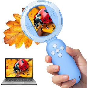 Hayve Microscope for Kids with 2inch IPS Screen, Mini Pocket Handheld Microscope with 8 LEDs，PC View，Birthday Gifts Toys for Girls Boys Ages 3 4 5 6 7 8 Year Old