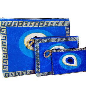 Evil Eye Bags Velvet Coin Purse Women Clutch Purse Set (Set of 3)