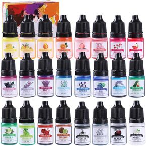 24 Colors Epoxy Resin Pigment - Highly Concentrated Liquid Epoxy Resin Dye for Resin Art, Jewelry Making, Crafts, and More