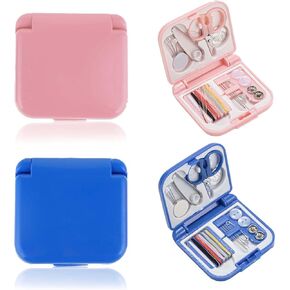 2 Pack Mini Travel Sewing Kit, Portable Sewing Kit, Emergency Sewing Kit Travel Small, Beginners DIY Sewing Thread Needle Threader Scissors Kit for Women, Mom, Traveler, Adults, Beginner