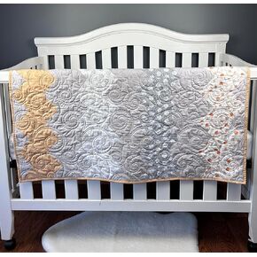 Modern Baby Quilt Kit, Quilt Kits with Fabric, Pre cut Quilt Kits, Baby Girl Quilt Kit, Baby Boy Quilt Kits, From QuiltieSisterS (Kit + Gingerbread Brown Dot Cotton Backing)