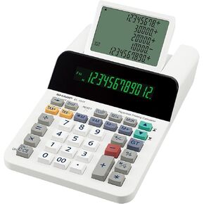 Sharp EL-1501 Display Desktop Calculator (Paper& Ink-Free, 12-Digit and 5-Line LCD Display, Battery Operated) White, 150 mm x 62 mm x 228 mm