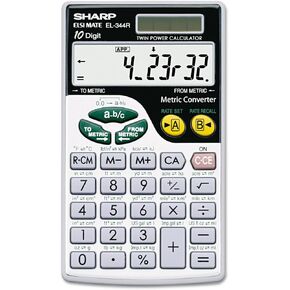 Sharp EL344RB EL344RB Metric Conversion Wallet Calculator 10-Digit LCD