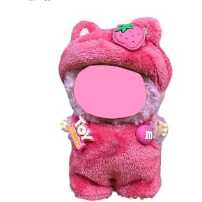Clothes for Dolls (NO Doll) - Cute Strawberry Dolls Clothes - 2 Piece Set (Hat+Jumpsuit) Suitable for Dolls 17 Cm Doll