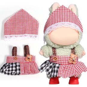 AICase for Labubu Clothes/for Labubu Outfits,Clothes Set for 17cm Lububu Doll,3 Piece Set Hat Clothing for LA BUBU, Boys and Girls Stylish Adorable Dolls Clothes Accessories (No Doll)_01