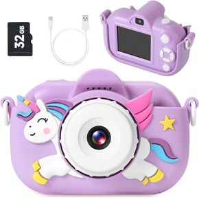 Kids Camera for 3-12 Years Old Girls and Boys, 32MP HD Digital Camera, Purple