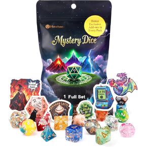 Haxtec Mystery Dice Set DND Dice Wide Range of Patterns Polyhedral Gaming Dice for Tabletop & Role-Playing RPG DND Gift