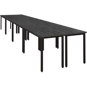 Bonzy Home Conference Tables 8ft Office Computer Desk for Meeting Room Study Writing Printer Podcast Table Save Space Design for 10 People Modern Black 4PCS (94.4"x47.2"x29.5", Black)