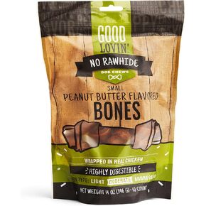 Good Lovin' No Rawhide Small Peanut Butter Flavored Dog Bones 14 oz. Count of 10