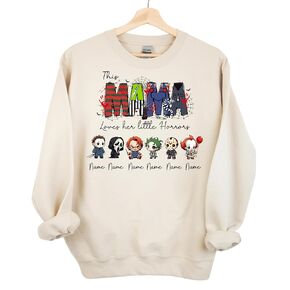 This Mama Love Her Little Horrors Halloween Sweatshirt, Halloween Monster Mom Shirt, Halloween Mama And Children Tee, Spooky Season Sweater