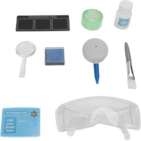 Hztyyier Children's Digital Print Kit for Forensic Scientific Experiments, Handmade Toys for Children for Children, Includes Glasses and Magnifying Glasses, Ages More Than 8 Years