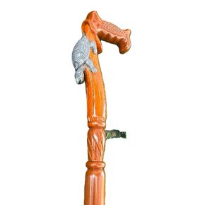 Turtle Hand-Carved Head Designer Walking Cane - Wooden Hand Carved Walking Cane - Premium Wood Carved Walking Stick Cane - 36" Brown Handmade Elegant Carved Walking Stick For Men Women