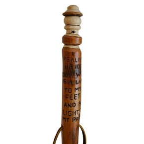 Bible Walking Stick - Christian Staff - Bible Verse and Lantern - Psalm 119:105 "Your Word is a Lamp to