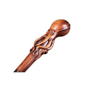 Rare Antique Octopus Head Walking Stick - Designer Premium Wooden Carved Walking Cane - Beautiful Handmade Foldable Cane With Octopus Handle For Men Women Comfortable Best Gift Idea in Saudi Arabia