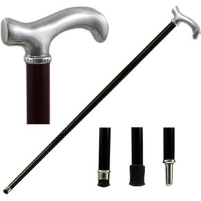 Italy - Custom Wood Canes – Hand Carved Walking Stick for Men, Pewter Handle, Italian Craft