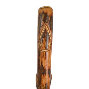 Walking Stick with Arrowhead Carving on Hardwood Staff, Chiefs Staff