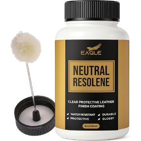 Resolene النسر Neutral (4 أوقية) مع قضيب - السدادات الجلدية الأكريليك - معطف واقي علوي للجلد المصقول والمصقول - مرن ومقاوم للماء للأحذية والأحذية والجلد الحرفي