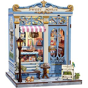 CUTEBEE Book Nook Kit - DIY Miniature House Bakery Patisserie Dollhouse Kit for Adults and Teens, Booknook Tiny House Bookshelf Decor 3D Wooden Puzzle, Gifts for Family, Friends (Sweet Marie)