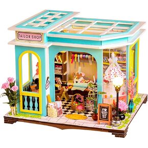 Book Nook Kit-3D Wooden Puzzle,DIY Miniature House Kit for Teen, Dollhouse Booknook Insert with LED Light for Adults, Gifts for Kids (Spikes Garage)