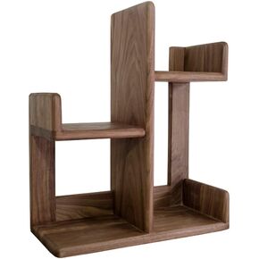 Bookshelves Desktop Display Stand Nordic Style Desktop Small Bookshelf Office Storage Office Small Rack for Document Magazine Bonsai Placement Bookshelf(Brown)