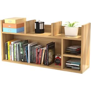 Bookshelves Creative Desktop Bookshelf Simple Shelf Multifunction Students Desktop Small Bookcase Desk Multi-Layer Storage Rack Can Place Small Bonsai Bookshelf